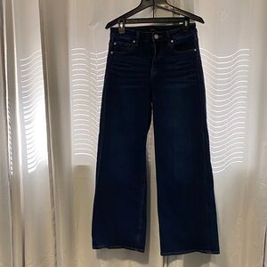Quince Bella Stretch Wide Leg Midnight Indigo Dark Blue Flare Jeans size 28